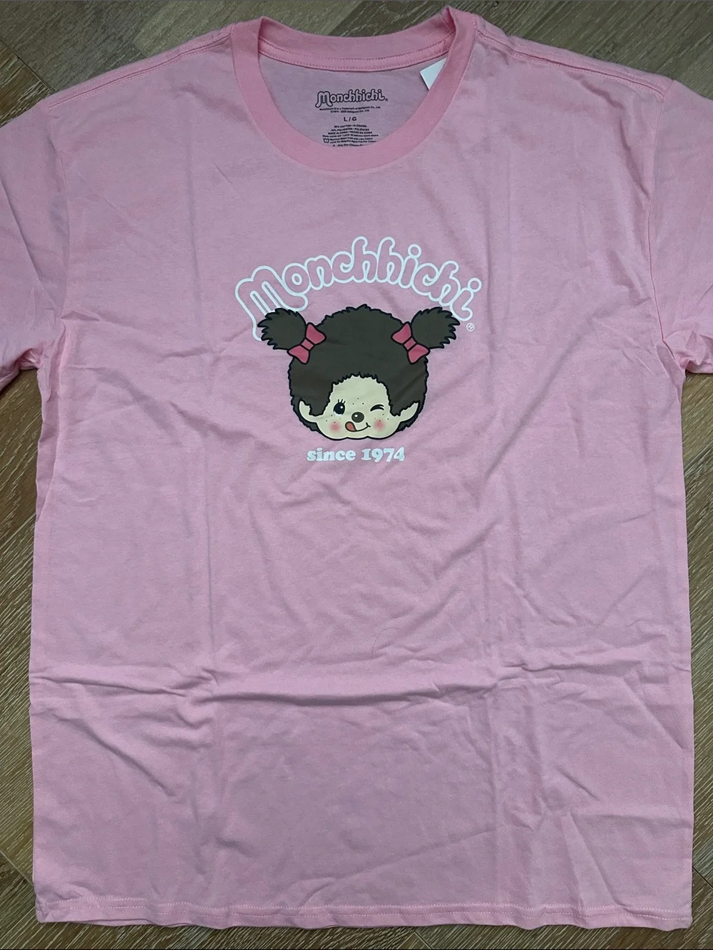 Monchhichi Pink Graphic Short Sleeve Tee - Picture 1 of 4